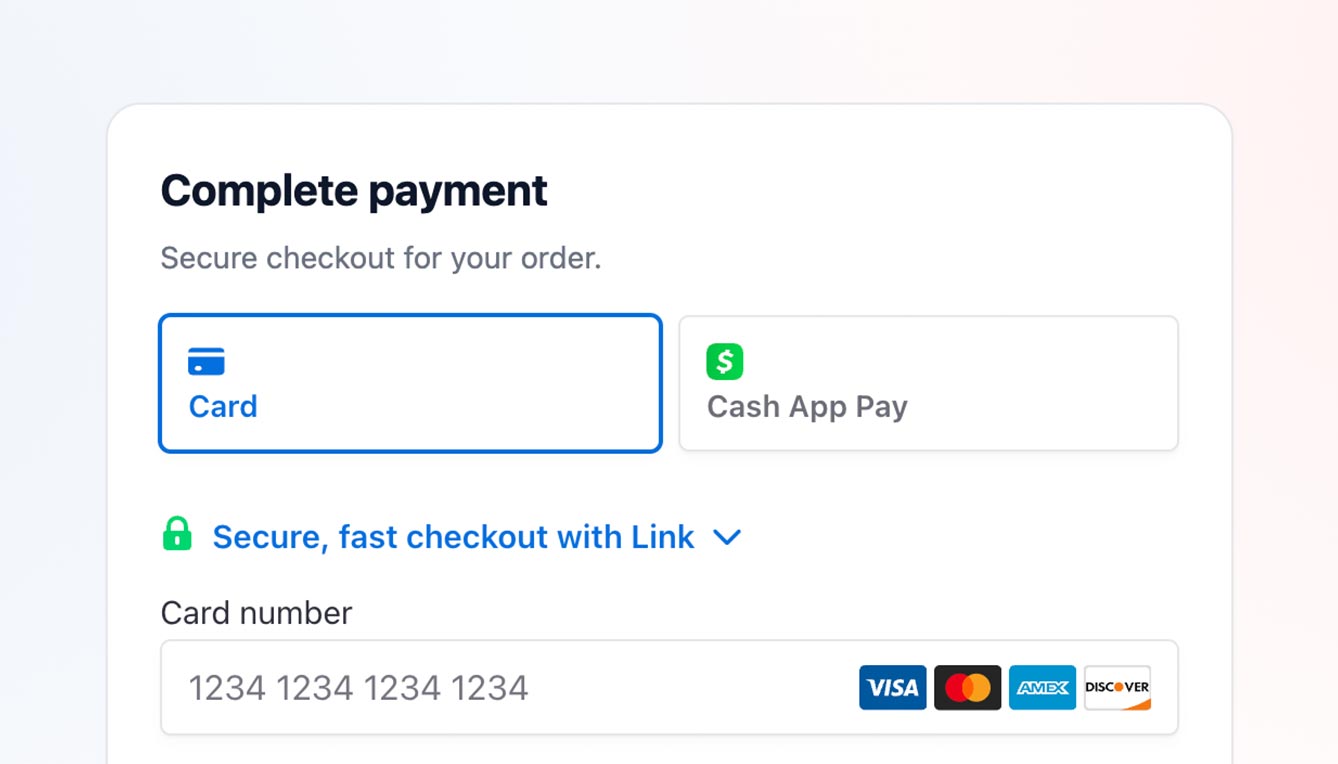 Checkout builder screenshot